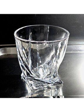 Mikasa Motion Crystal Double Old Fashioned Whiskey Rocks Glass Vintage 3.75"